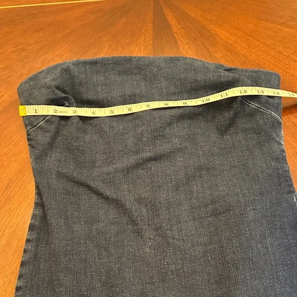 Zara Strapless Denim Midi Dress | Bodycon Jean Dress | Classic Blue Size M - Picture 2 of 9